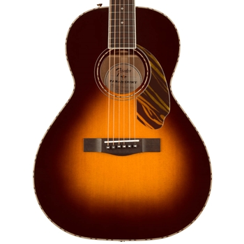 Fender PS-220E Parlor Acoustic Guitar, Ovangkol Fingerboard, 3-Color Vintage Sunburst