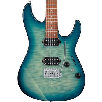 Ibanez AZ24S1FTXB AZ24S1F Standard Electric Guitar, Trans Turquoise Burst
