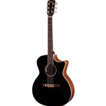Eastman PCH2-GACE-BK PCH2-GACE Solid Sitka Spruce Top A/E Guitar, Black W/Bag
