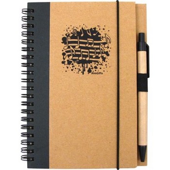 Aim AIM48903 Recycled Music Notes Notebook with Pen