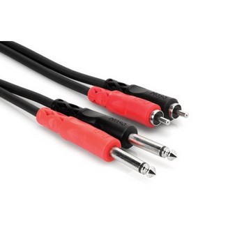 Hosa CPR-20 Dual Cable 1/4" TS to Dual RCA, Stereo Interconnect