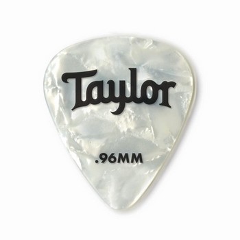 80714 Taylor Celluloid 351 Picks, White Pearl, 0.96mm, 12-Pack