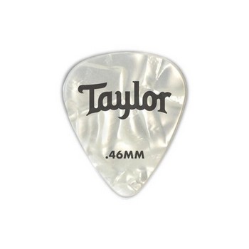 80715 Taylor Celluloid 351 Picks, White Pearl, 1.21mm, 12-Pack