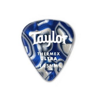 80727 Taylor Premium Darktone® 351 Thermex Ultra Picks, Blue Swirl, 1.25mm, 6-Pack