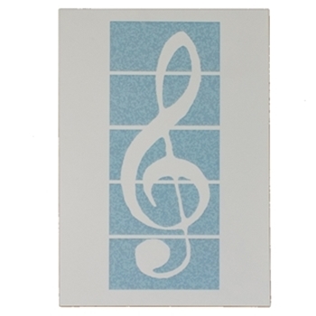 Music Gift GC07 Greeting Card - Treble Clef on Blue Background