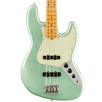 Fender American Professional II Jazz Electric Bass Guitar, Mystic Surf Green