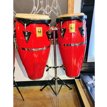 Used Toca Conga Set with Stands, Red